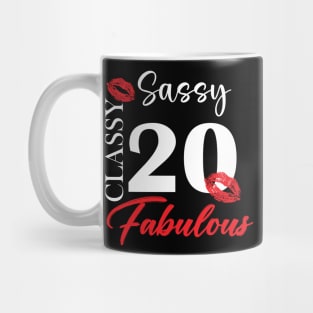 Sassy classy fabulous 20, 20th birth day shirt ideas,20th birthday, 20th birthday shirt ideas for her, 20th birthday shirts Mug